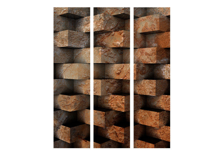 Room Divider Screen Brick Braid - abstract geometric figures with 3D effect 133644 additionalImage 3