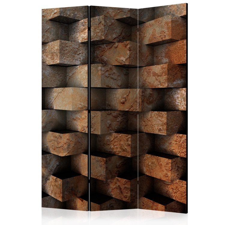 Room Divider Screen Brick Braid - abstract geometric figures with 3D effect 133644