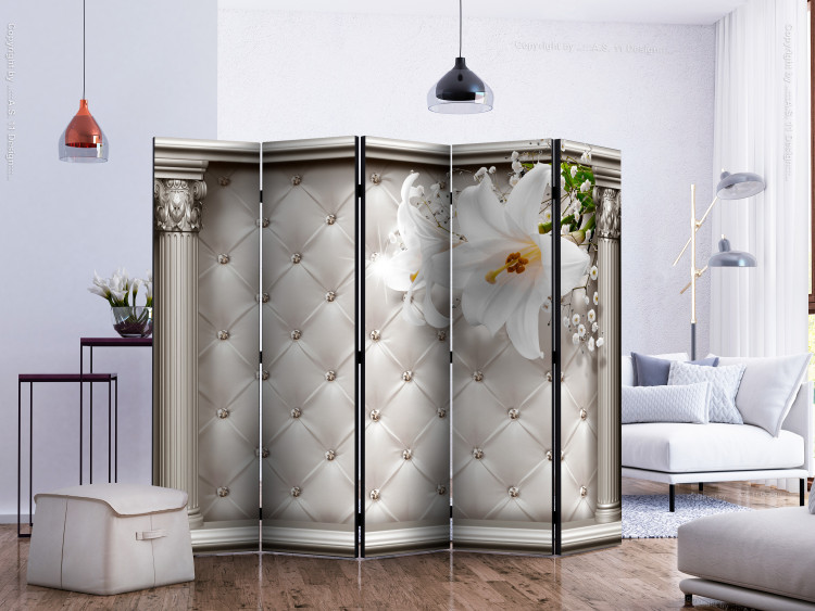 Room Divider Screen Column Scene II - lilies and quilted texture between columns 133744 additionalImage 2