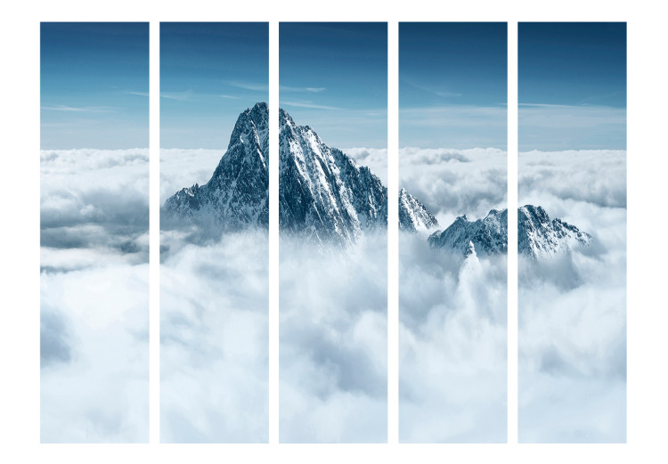 Room Divider Mountain Peak in Clouds II (5-piece) - landscape of rocks in winter 134144 additionalImage 3