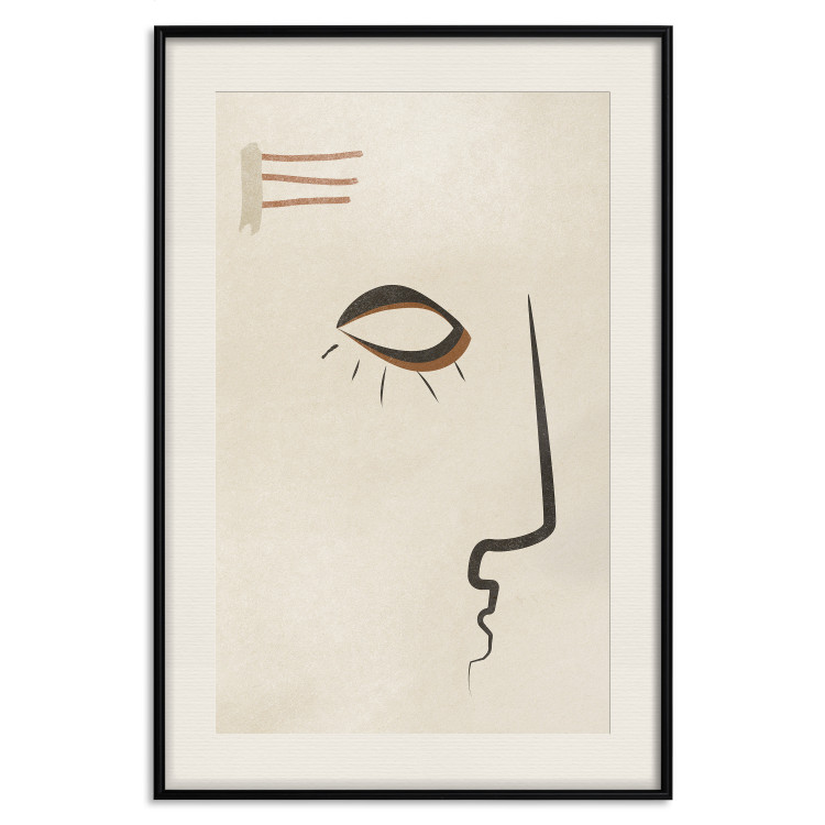 Poster Portrait of Adela - face pattern on a beige background in an abstract motif 134344 additionalImage 19