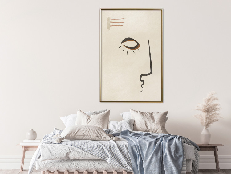 Poster Portrait of Adela - face pattern on a beige background in an abstract motif 134344 additionalImage 7