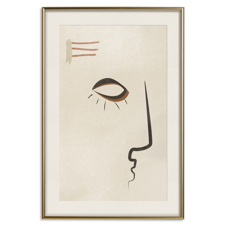 Poster Portrait of Adela - face pattern on a beige background in an abstract motif 134344 additionalImage 20