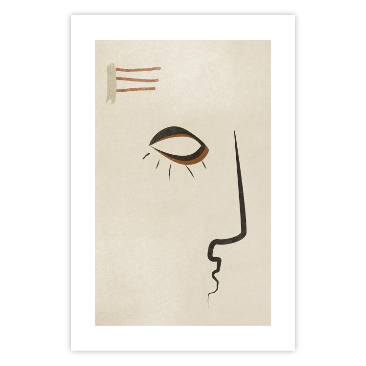 Poster Portrait of Adela - face pattern on a beige background in an abstract motif 134344 additionalImage 25