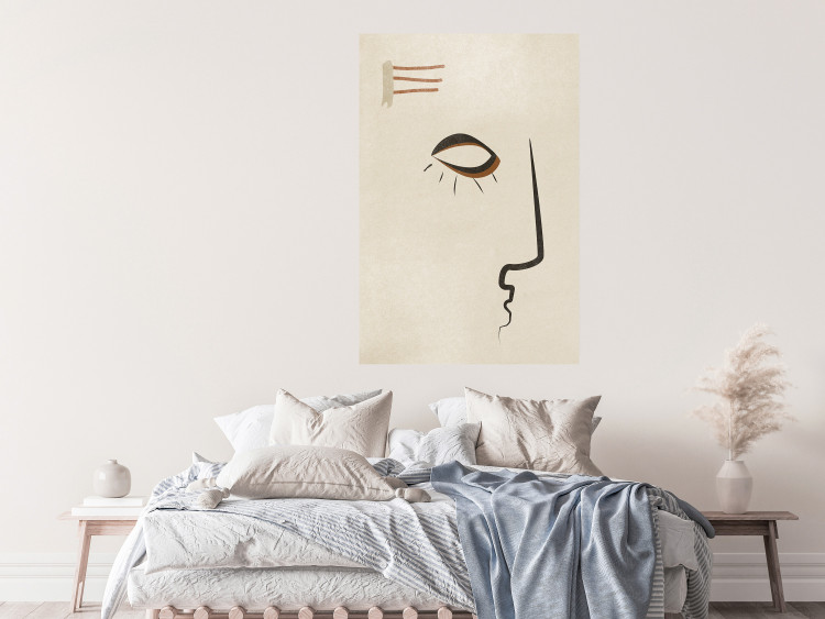 Poster Portrait of Adela - face pattern on a beige background in an abstract motif 134344 additionalImage 4