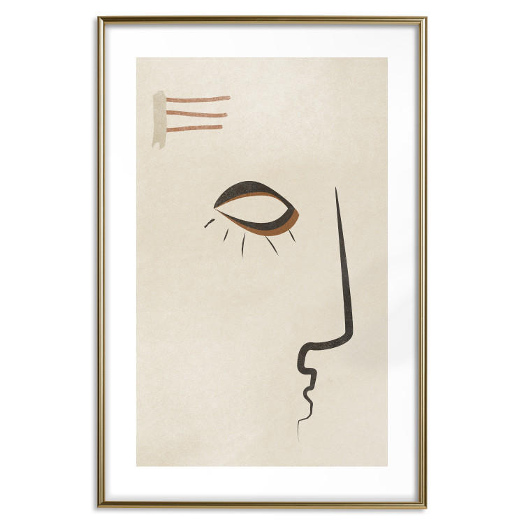 Poster Portrait of Adela - face pattern on a beige background in an abstract motif 134344 additionalImage 16