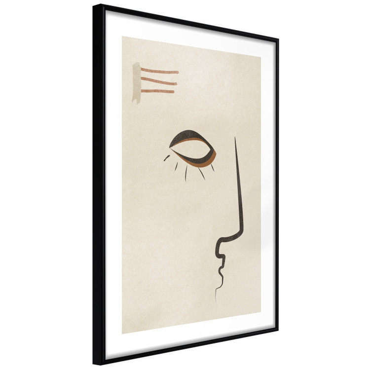 Poster Portrait of Adela - face pattern on a beige background in an abstract motif 134344 additionalImage 6
