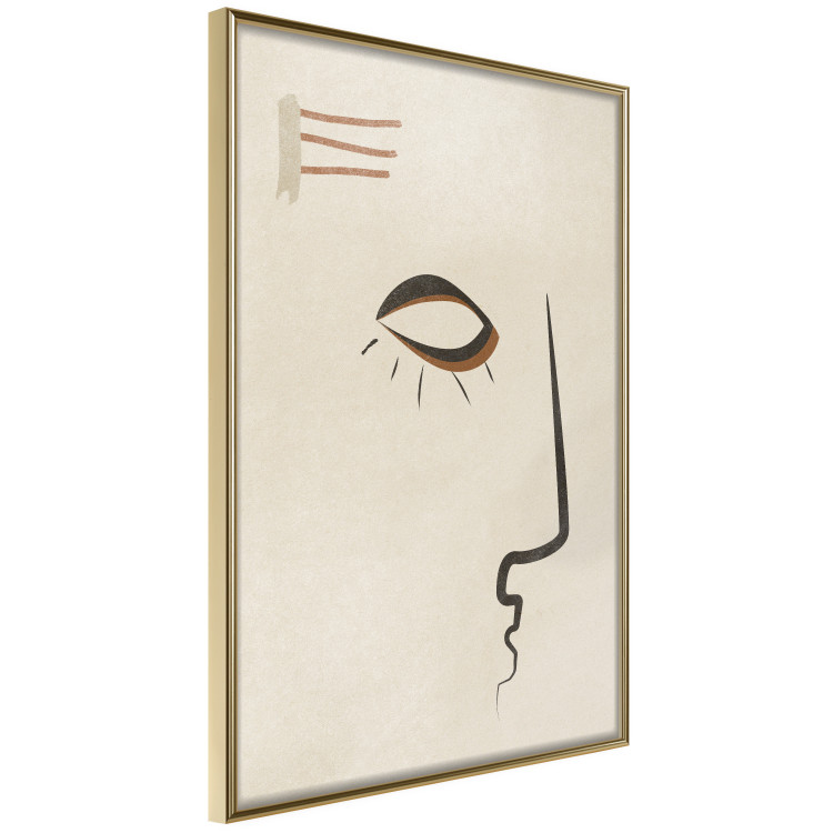 Poster Portrait of Adela - face pattern on a beige background in an abstract motif 134344 additionalImage 12