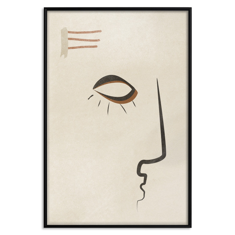 Poster Portrait of Adela - face pattern on a beige background in an abstract motif 134344 additionalImage 16