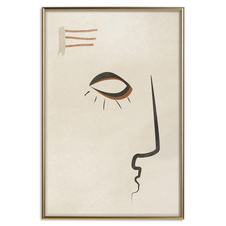 Poster Portrait of Adela - face pattern on a beige background in an abstract motif 134344 additionalImage 21