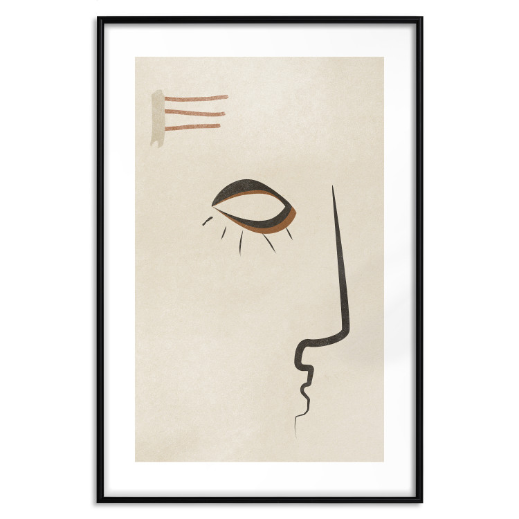Poster Portrait of Adela - face pattern on a beige background in an abstract motif 134344 additionalImage 15