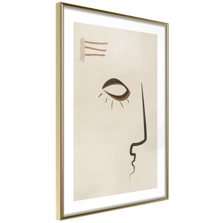 Poster Portrait of Adela - face pattern on a beige background in an abstract motif 134344 additionalImage 7