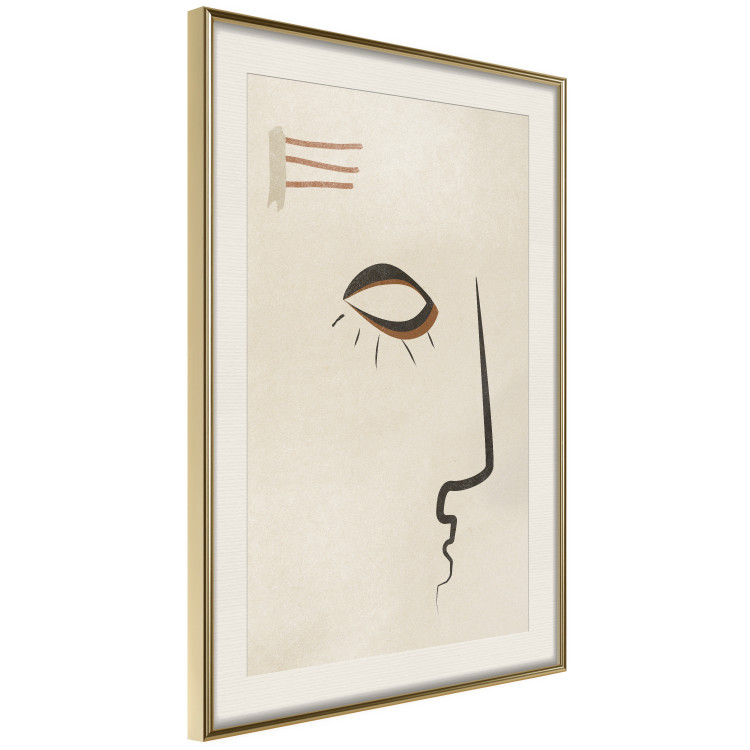 Poster Portrait of Adela - face pattern on a beige background in an abstract motif 134344 additionalImage 3