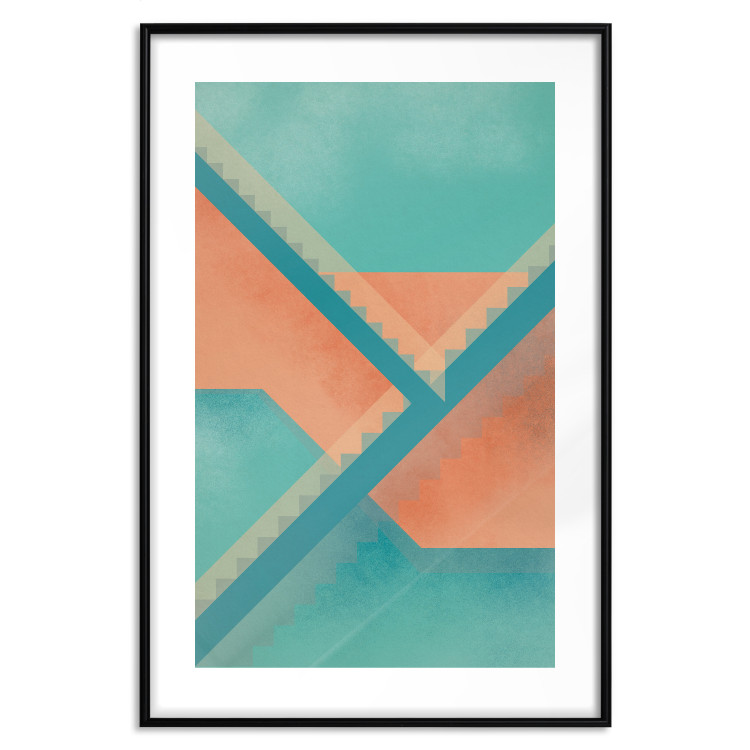 Poster Staircase Composition - abstract orange geometric figures 134744 additionalImage 15