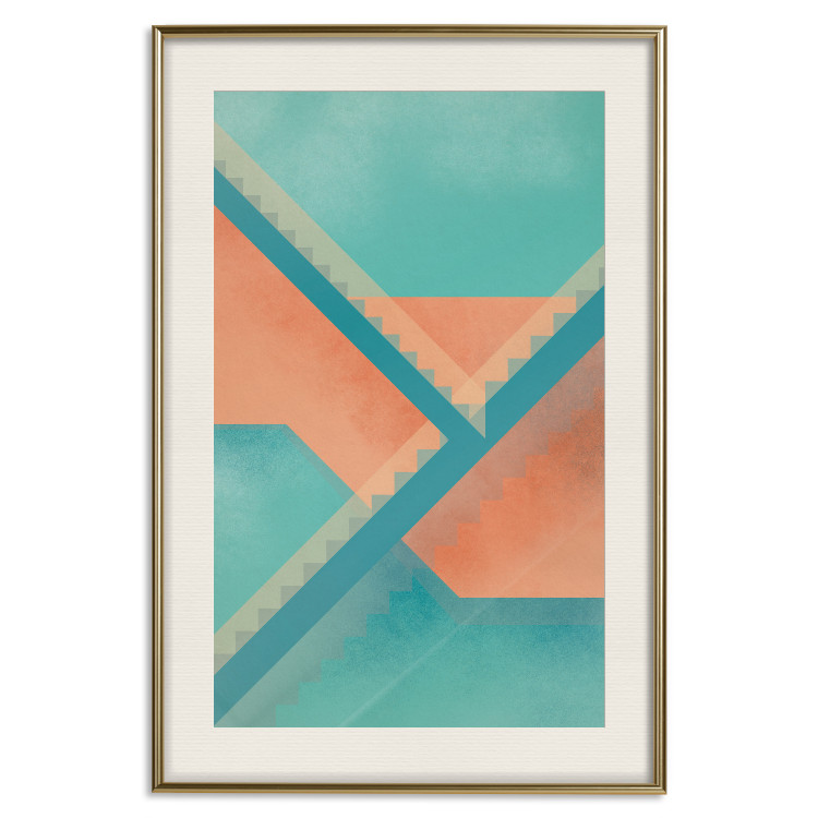 Poster Staircase Composition - abstract orange geometric figures 134744 additionalImage 20