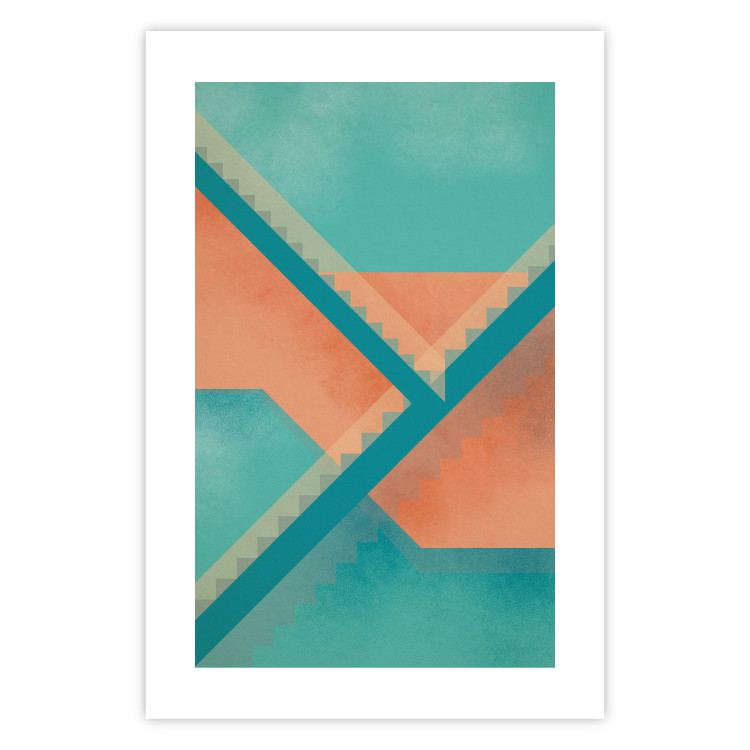 Poster Staircase Composition - abstract orange geometric figures 134744 additionalImage 19