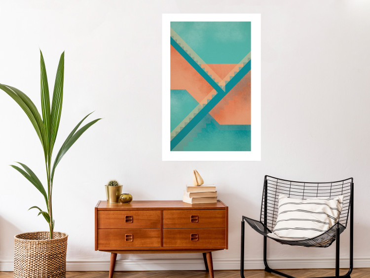 Poster Staircase Composition - abstract orange geometric figures 134744 additionalImage 3