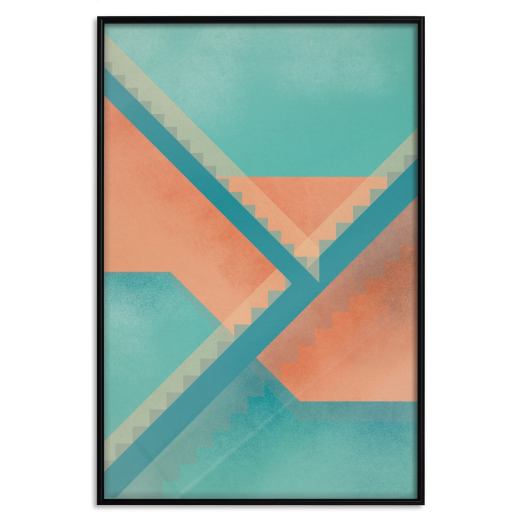 Poster Staircase Composition - abstract orange geometric figures 134744 additionalImage 16