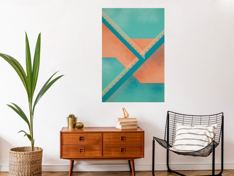 Poster Staircase Composition - abstract orange geometric figures 134744 additionalImage 2