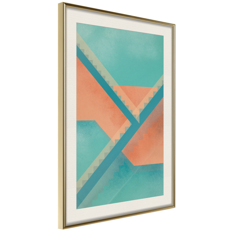 Poster Staircase Composition - abstract orange geometric figures 134744 additionalImage 3