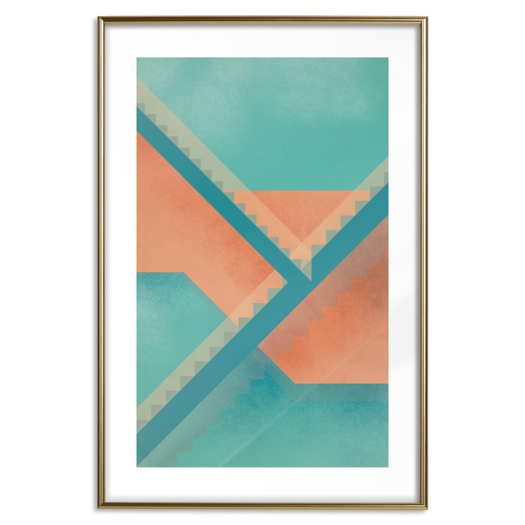 Poster Staircase Composition - abstract orange geometric figures 134744 additionalImage 14