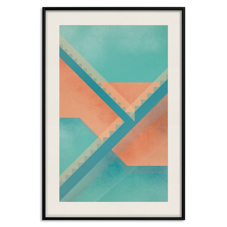 Poster Staircase Composition - abstract orange geometric figures 134744 additionalImage 19