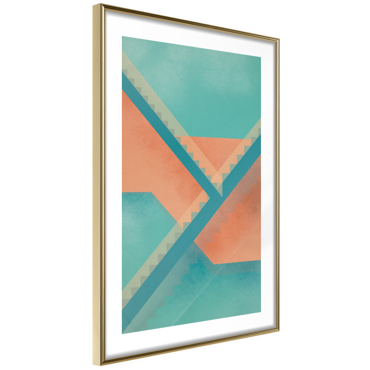 Poster Staircase Composition - abstract orange geometric figures 134744 additionalImage 7