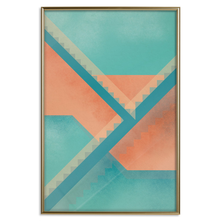 Poster Staircase Composition - abstract orange geometric figures 134744 additionalImage 17