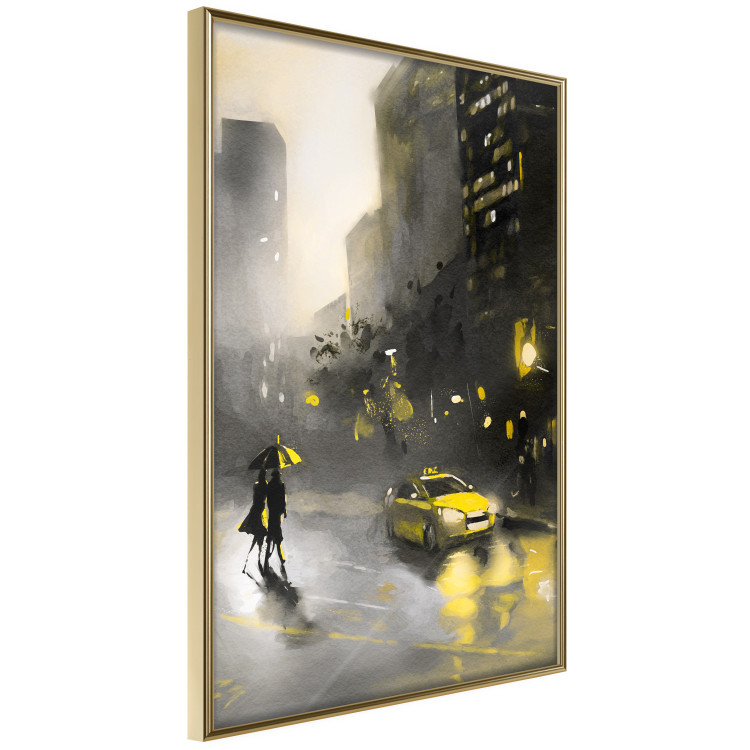 Poster City Glow - yellow car and people against a gloomy architectural backdrop 136044 additionalImage 10