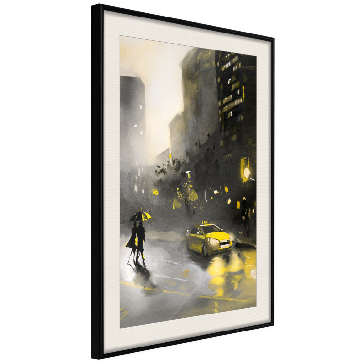 Poster City Glow - yellow car and people against a gloomy architectural backdrop 136044 additionalImage 8
