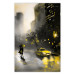 Poster City Glow - yellow car and people against a gloomy architectural backdrop 136044