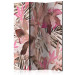 Folding Screen Blooming Jungle (3-piece) - Pattern in colorful flowers on light background 136144