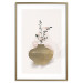 Wall Poster Golden Vase - a simple composition with green foliage in a vase on a beige background 136544 additionalThumb 24