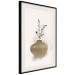 Wall Poster Golden Vase - a simple composition with green foliage in a vase on a beige background 136544 additionalThumb 23