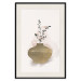 Wall Poster Golden Vase - a simple composition with green foliage in a vase on a beige background 136544 additionalThumb 25