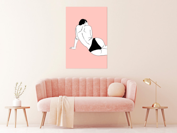 Canvas Female Body (1-piece) Vertical - inverted figure on pink background 138844 additionalImage 3