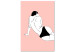 Canvas Female Body (1-piece) Vertical - inverted figure on pink background 138844