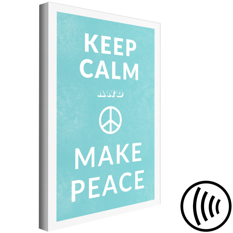 Canvas Art Print Keep Calm Make Peace (1-piece) Vertical - white English text 142444 additionalImage 6