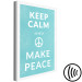 Canvas Art Print Keep Calm Make Peace (1-piece) Vertical - white English text 142444 additionalThumb 6