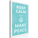 Canvas Art Print Keep Calm Make Peace (1-piece) Vertical - white English text 142444 additionalThumb 2