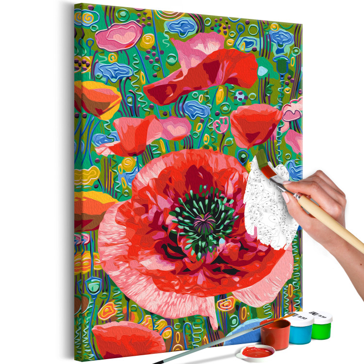 Paint by Number Kit Colorful Poppies - Blooming Flowers on a Joyful Decorative Background 144144 additionalImage 4