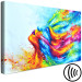 Canvas Art Print Colorful Lady (1-piece) - colorful abstraction with a woman's face 144744 additionalThumb 6