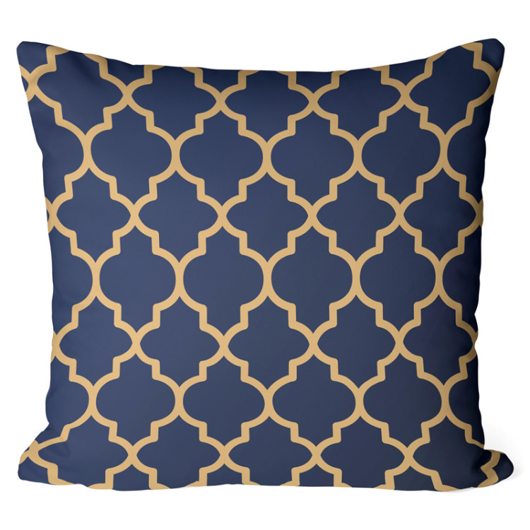 Decorative Microfiber Pillow Gold arabesques - a geometric pattern in an oriental style cushions 146844