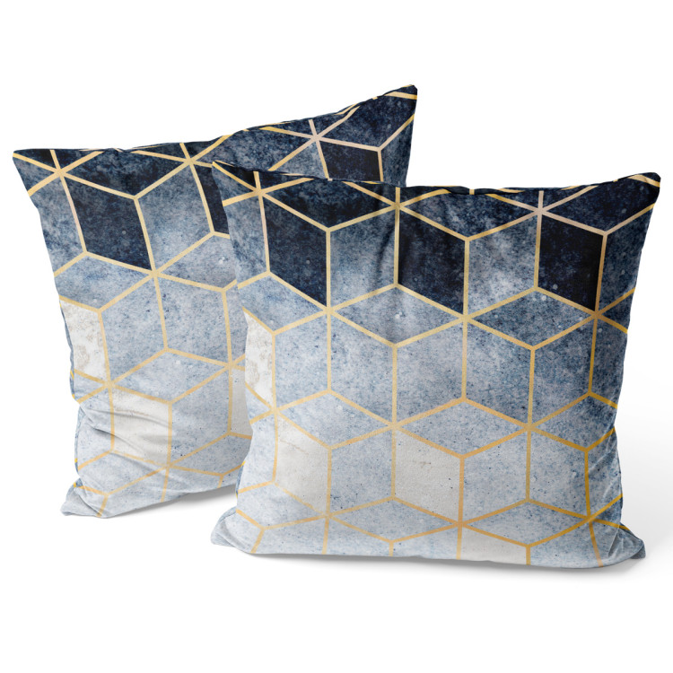 Decorative Velor Pillow Marble night - a minimalist geometric pattern in glamour style 147044 additionalImage 3