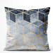 Decorative Velor Pillow Marble night - a minimalist geometric pattern in glamour style 147044