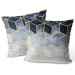 Decorative Velor Pillow Marble night - a minimalist geometric pattern in glamour style 147044 additionalThumb 3