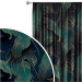 Decorative Curtain Botanical gold - a floral composition with monstera leaves 147144
