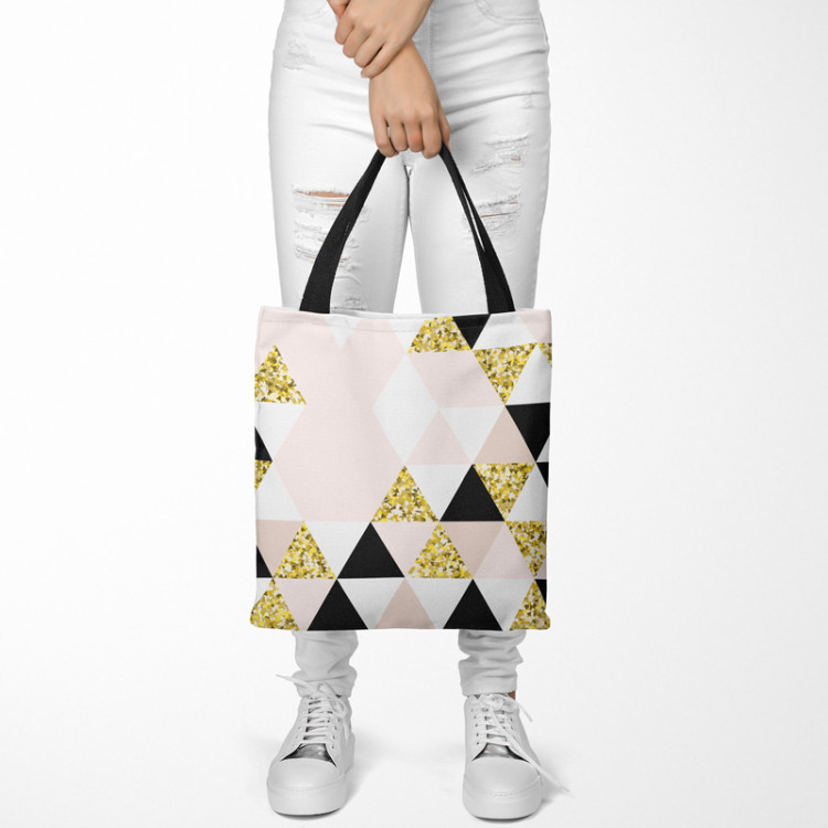 Shopping Bag Golden kaleidoscope - an abstract geometric glamour composition 147644 additionalImage 2