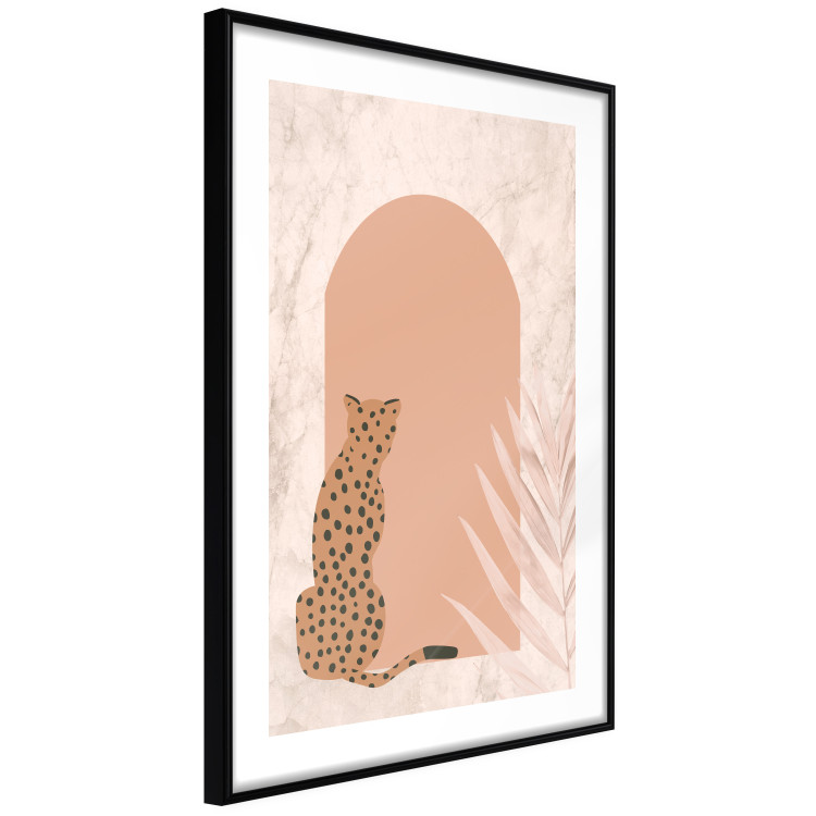 Wall Poster Crouching Cheetah - Predator With a Leaf of an Exotic Plant 148844 additionalImage 12