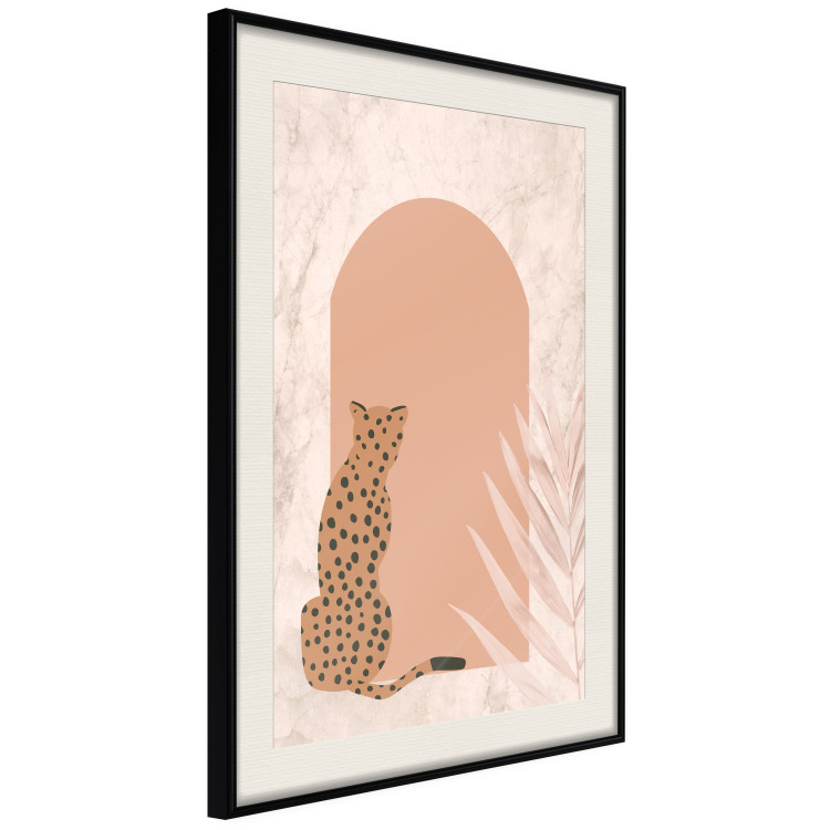 Wall Poster Crouching Cheetah - Predator With a Leaf of an Exotic Plant 148844 additionalImage 13